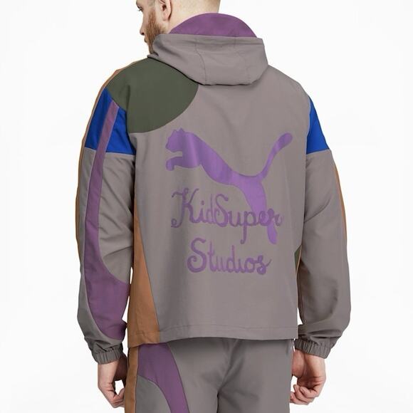 Puma x Kid Super Studios Lightweight Windbreaker Track Jacket Mens Large - Picture 2 of 10